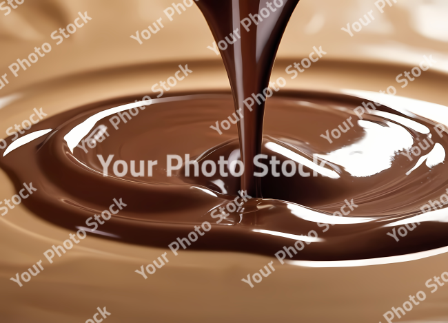 Stock Photo of melted chocolate dripping food