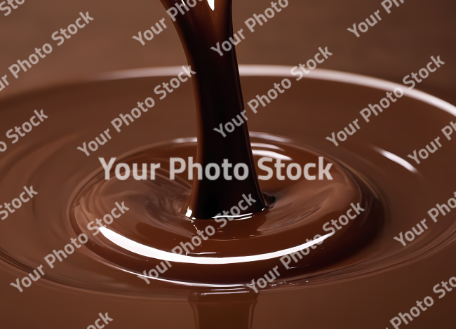 Stock Photo of melted chocolate dripping food