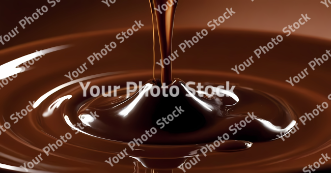 Stock Photo of melted chocolate dripping food