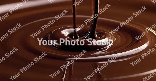 Stock Photo of melted chocolate dripping food