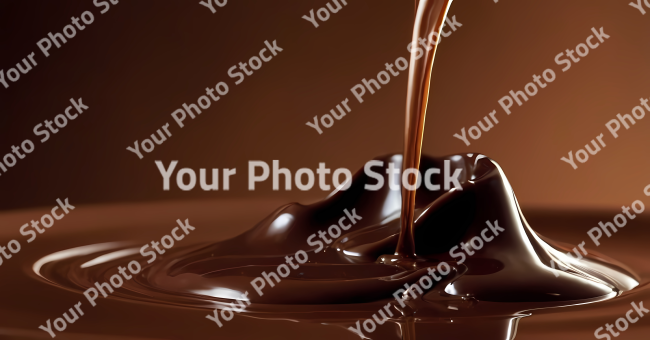 Stock Photo of melted chocolate dripping food