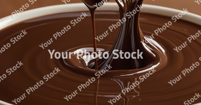 Stock Photo of melted chocolate dripping food