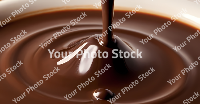 Stock Photo of melted chocolate dripping food