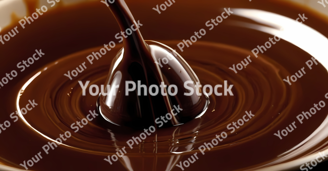 Stock Photo of melted chocolate dripping food