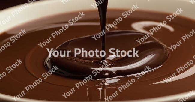 Stock Photo of melted chocolate dripping food