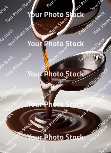 Stock Photo of melted chocolate dripping food