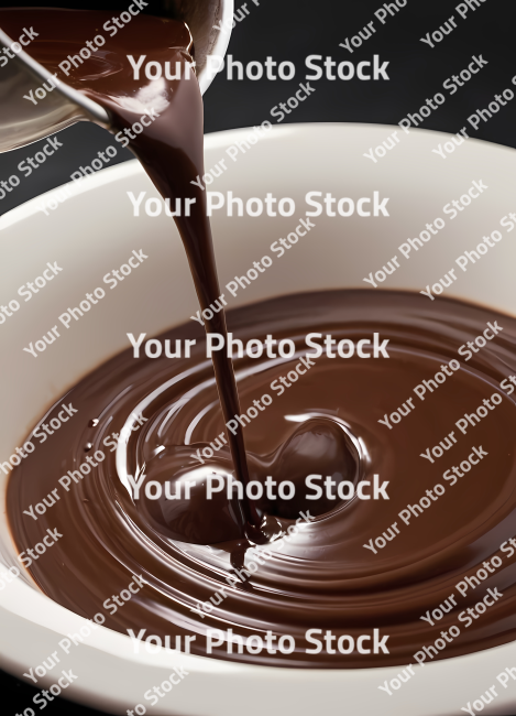 Stock Photo of melted chocolate dripping food