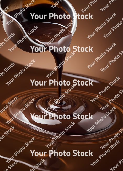 Stock Photo of melted chocolate dripping food