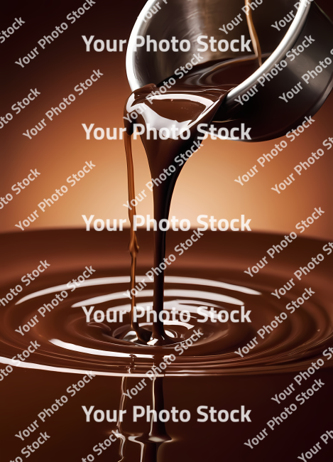 Stock Photo of melted chocolate dripping food