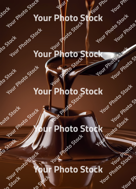 Stock Photo of melted chocolate dripping food