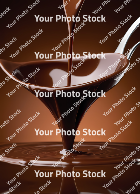 Stock Photo of melted chocolate dripping food