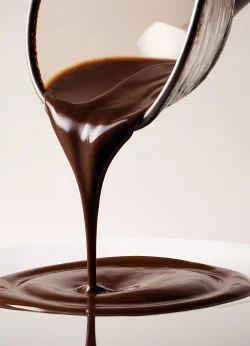 Stock Photo of melted chocolate dripping food