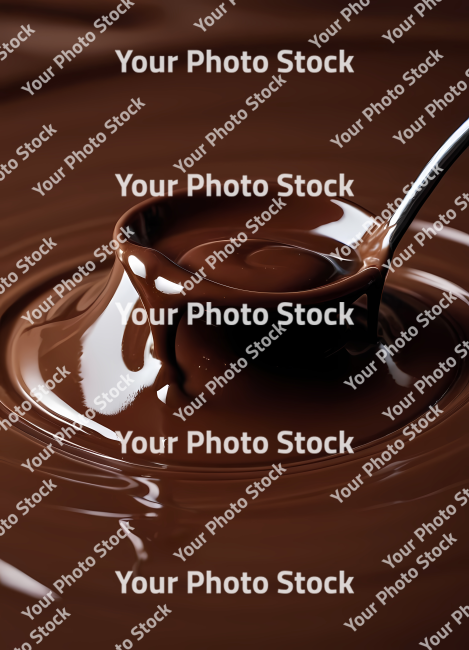 Stock Photo of melted chocolate dripping food