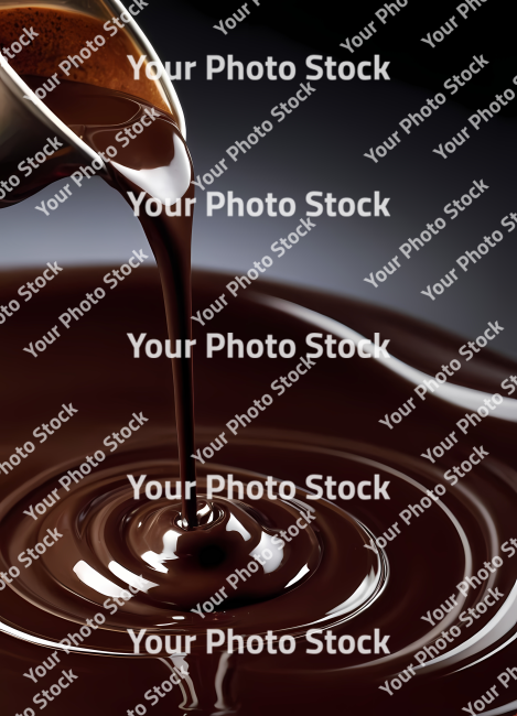 Stock Photo of melted chocolate dripping food