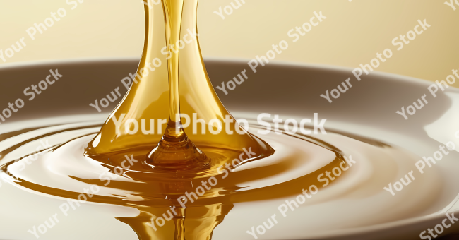 Stock Photo of honey dripping from a wooden dipper