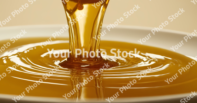 Stock Photo of honey dripping from a wooden dipper