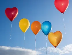 Stock Photo of balloons in the sky happy birthday valentines day love