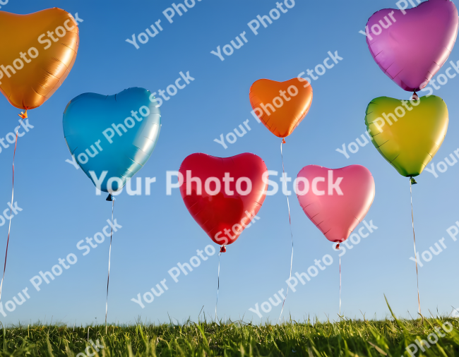 Stock Photo of balloons in the sky happy birthday valentines day love