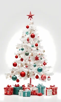 Stock Photo of christmas tree and balls decorations ornaments illustration