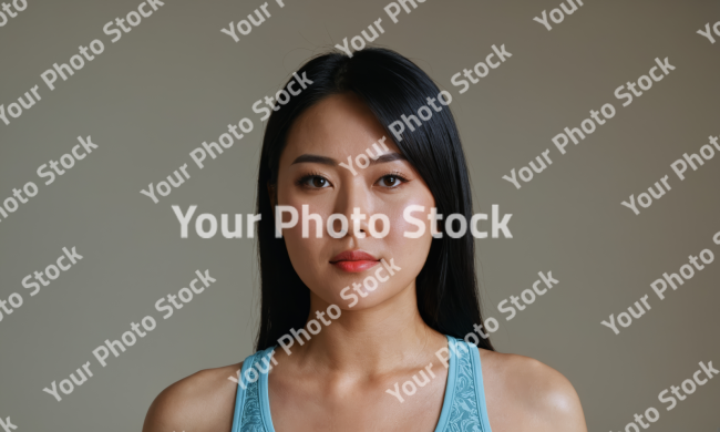 Stock Photo of Close-up portrait of a asian beautiful woman healthy isolated for skincare commercial product advertising