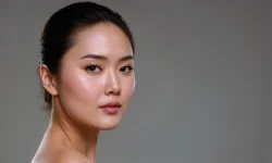Stock Photo of Close-up portrait of a asian beautiful woman healthy isolated for skincare commercial product advertising