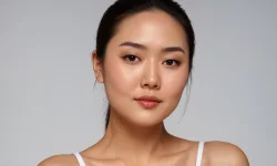 Stock Photo of Close-up portrait of a asian beautiful woman healthy isolated for skincare commercial product advertising