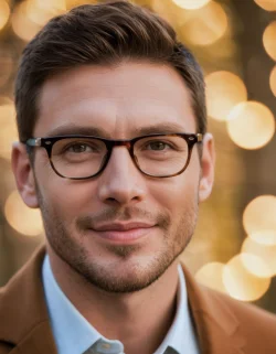 Stock Photo of portrait of a businessman young with glasses and beard handsome casual