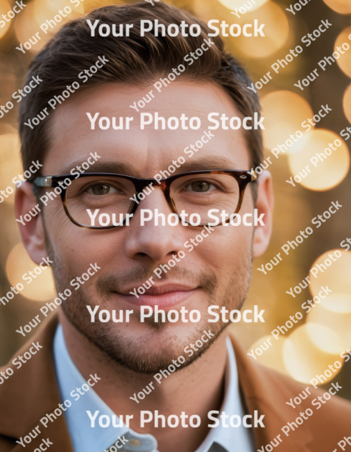 Stock Photo of portrait of a businessman young with glasses and beard handsome casual