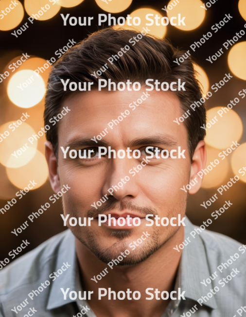 Stock Photo of portrait of a man young with beard handsome guy casual