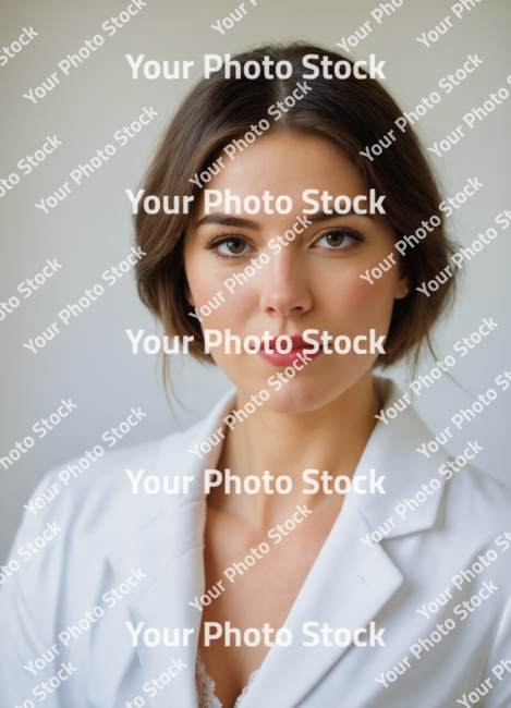 Stock Photo of portrait of a woman young model commercial product advertising red lips business woman