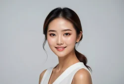 Stock Photo of beautiful korean japan asian woman makeup model skincare glamour skin face commercial