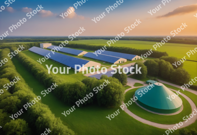 Stock Photo of panels on the roof tech solar energy fabric industrial nature eco friendly fabric