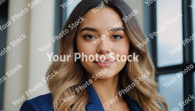 Stock Photo of beautiful woman portrait latina influencer business woman smiling closeup lady